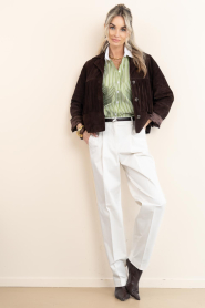 Dante6 |  Sleeveless blouse with fringes Rhobin | beige | Picture 3