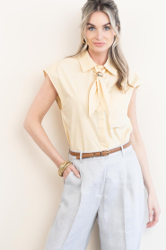 Dante6 |  Sleeveless blouse with tie detail Alcon | yellow | Picture 4