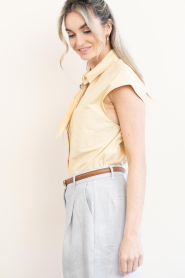 Dante6 |  Sleeveless blouse with tie detail Alcon | yellow | Picture 7