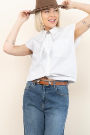 Dante6 |  sleeveless blouse with scarf Alcon | white | Picture 6