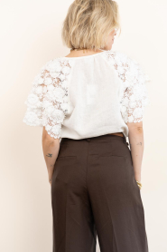 Dante6 |  Linen top with lace details Jonille | white  | Picture 9