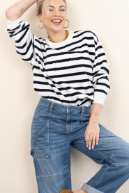 Dante6 :  Striped wool blend sweater Twixa | blue - img2