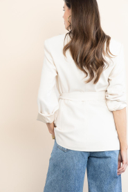 Dante6 |  Double breasted belt blazer Dome | natural | Picture 7