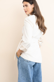 Dante6 |  Double breasted belt blazer Dome | natural | Picture 8