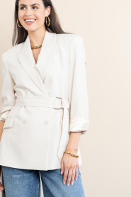 Dante6 |  Double breasted belt blazer Dome | natural | Picture 9