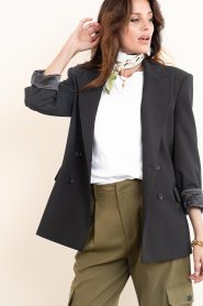 Dante6 |  Double breasted belt blazer Dome | black | Picture 8