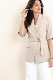 Dante6 :  Blazer with short sleeves Nissa | beige - img5