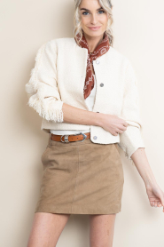 Dante6 |  Bouclé jacket with fringes Vale | natural | Picture 6