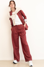 Dante6 |  Viscose trousers Kenila | burgundy | Picture 2