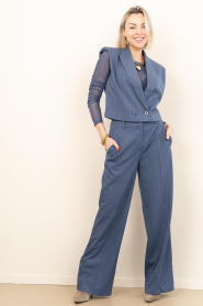 Dante6 |  Pinstripe trousers Alain | dark blue | Picture 3