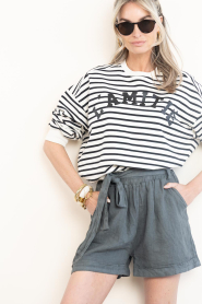 Haute L'Amitié |  Striped sweater with logo Sterre | natural | Picture 7