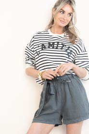 Haute L'Amitié |  Striped sweater with logo Sterre | natural | Picture 8