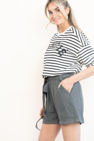 Haute L'Amitié |  Striped sweater with logo Sterre | natural | Picture 9