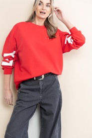 Haute L'Amitié :  Sweater with logo Maxi | red - img5