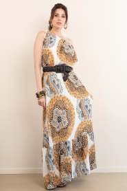 Antik Batik |  One shoulder top with print Lili | brown | Picture 3