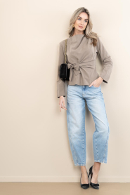 Co'Couture |  Top with bow detail Tenga | taupe | Picture 3
