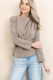 Co'Couture |  Top with bow detail Tenga | taupe | Picture 5