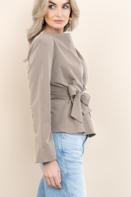 Co'Couture |  Top with bow detail Tenga | taupe | Picture 7
