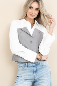 Co'Couture |  Tailored blouse with corset Polly | white | Picture 6