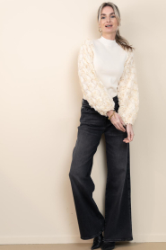 Co'Couture |  Sweater with flower embroidery Merica | natural | Picture 3