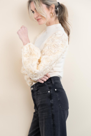Co'Couture |  Sweater with flower embroidery Merica | natural | Picture 6