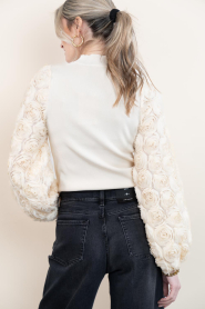 Co'Couture |  Sweater with flower embroidery Merica | natural | Picture 7