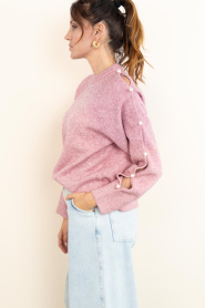 Co'Couture :  Soft sweater with pearls Rowan | pink - img7