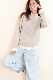 Co'Couture :  Soft sweater with pearls Rowan | natural - img2