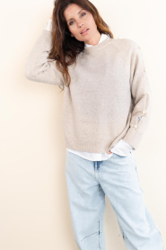 Co'Couture :  Soft sweater with pearls Rowan | natural - img4