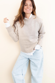 Co'Couture :  Soft sweater with pearls Rowan | natural - img5