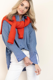 Co'Couture |  Checkered blouse Aniza | blue | Picture 2