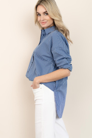 Co'Couture |  Checkered blouse Aniza | blue | Picture 8