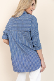 Co'Couture |  Checkered blouse Aniza | blue | Picture 10