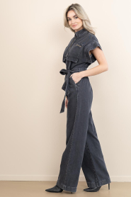 Co'Couture |  Denim non-stretch jumpsuit Pancy | black | Picture 6