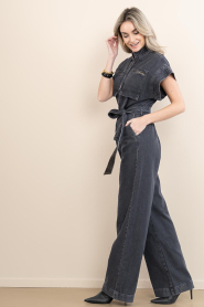 Co'Couture |  Denim non-stretch jumpsuit Pancy | black | Picture 7