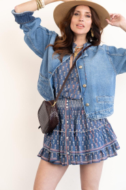 Co'Couture :  Two tone denim jacket Bilbao | blue - img2