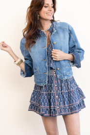 Co'Couture :  Two tone denim jacket Bilbao | blue - img5