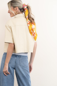 STUDIO AR |  Leather cropped blouse Eveline | light yellow | Picture 8