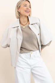 STUDIO AR |  Soft leather cape/jacket Clara | natural | Picture 4