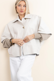 STUDIO AR |  Soft leather cape/jacket Clara | natural | Picture 7
