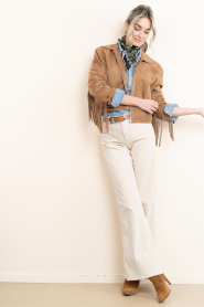 STUDIO AR :  Suede jacket with fringes Sue | camel - img9