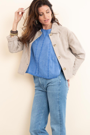 STUDIO AR :  Suede cropped jacket Elaine | taupe - img6