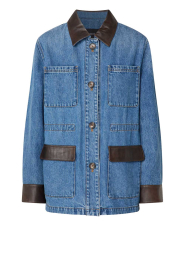 STUDIO AR |  Denim parka with leather details Carlota | blue | Picture 1