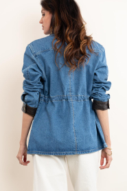 STUDIO AR |  Denim parka with leather details Carlota | blue | Picture 9