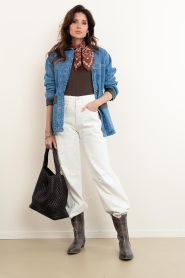 STUDIO AR |  Denim parka with leather details Carlota | blue | Picture 3