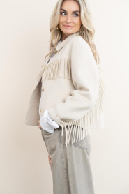 STUDIO AR :  Wool blend jacket with fringes Liora | natural - img5