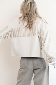 STUDIO AR :  Wool blend jacket with fringes Liora | natural - img6