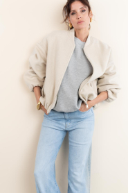 STUDIO AR :  Wool blend bomber jacket Ahti | natural - img2