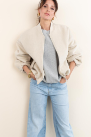 STUDIO AR :  Wool blend bomber jacket Ahti | natural - img5