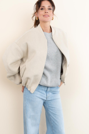 STUDIO AR :  Wool blend bomber jacket Ahti | natural - img6